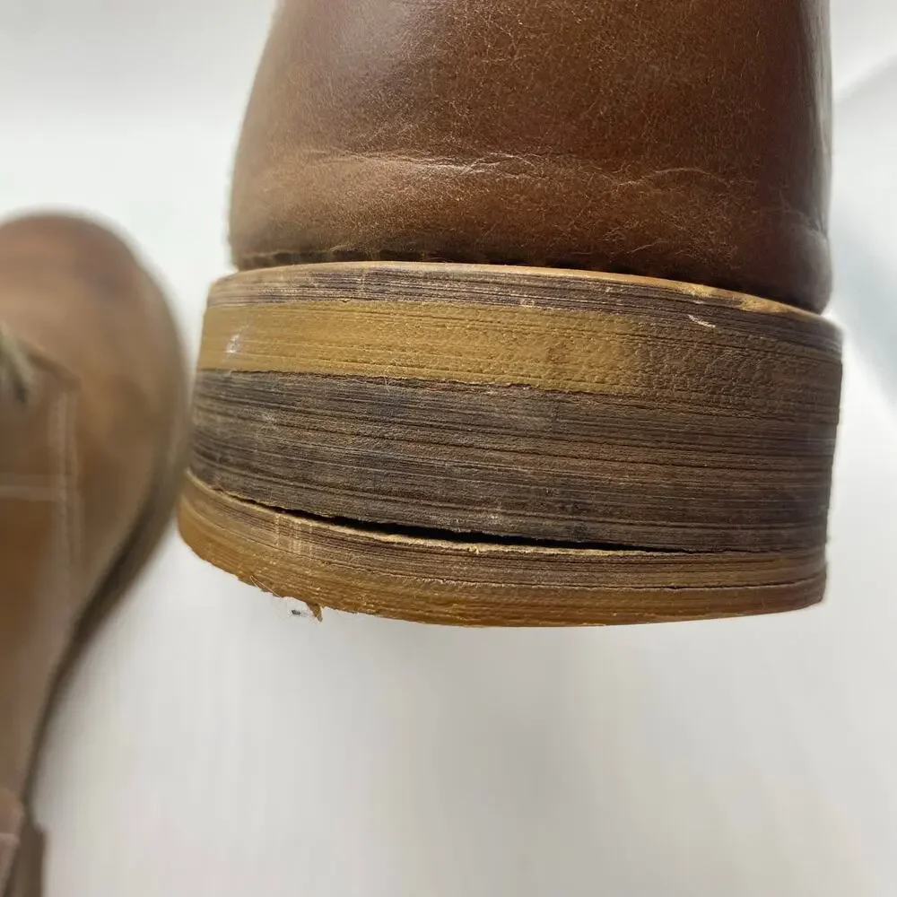 BedStu Brown Leather Chukka Boots Lace-Up Minimalist Casual Men's size 10